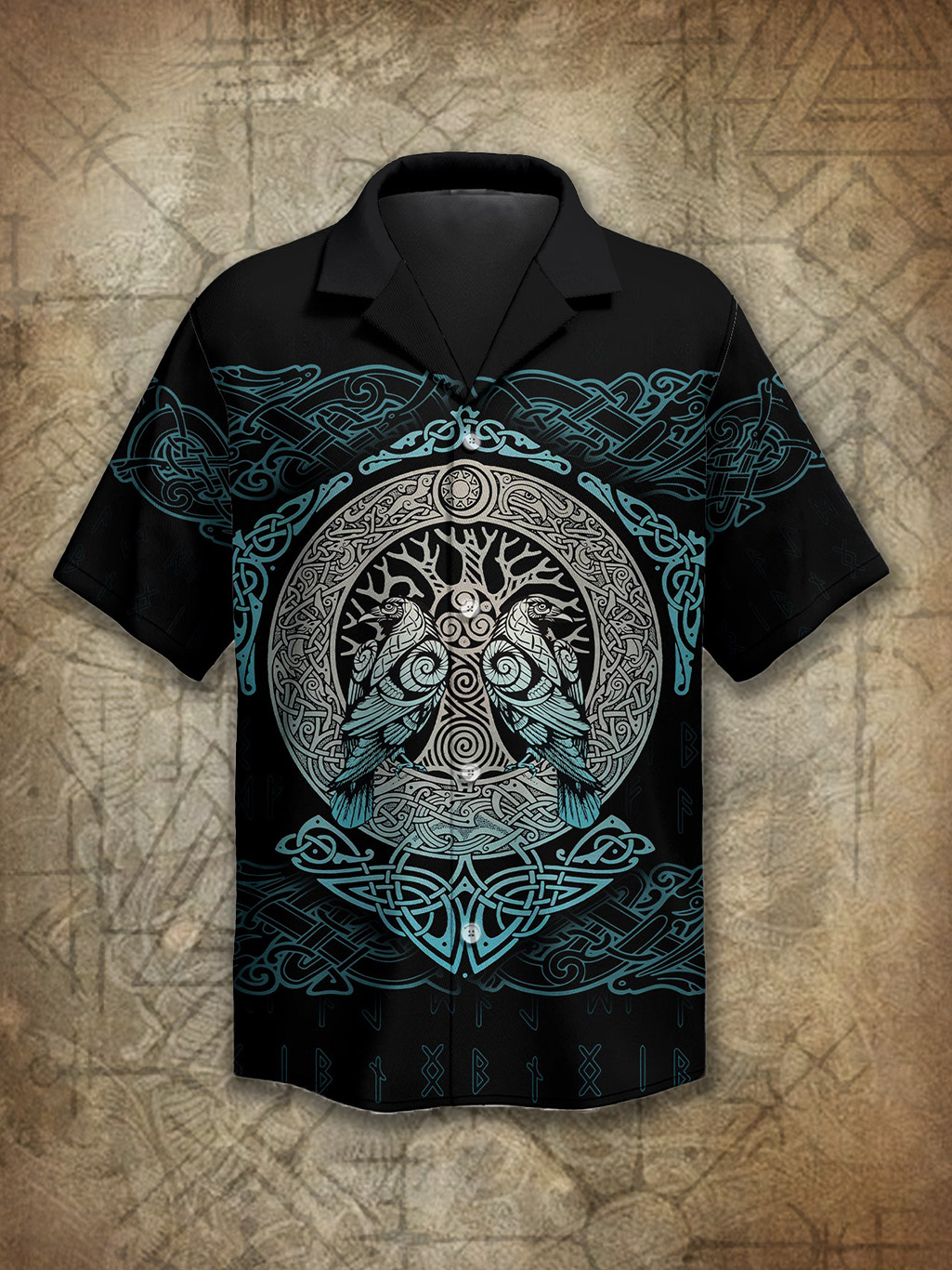 Viking Norse Tree Of Life Spirit Power Heritage Hawaiian Shirt / Rvogue / Rvogue