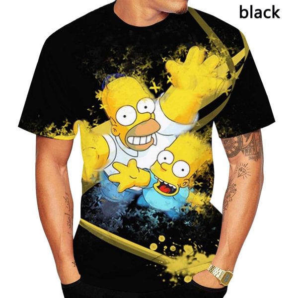 New Fashion 3D Print the Simpsons Cool T-shirt Men/women Short Sleeve Unisex Round Neck Tees - BlackFridayBuys