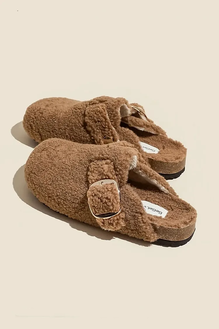 Solid Plush Slip-on Flats