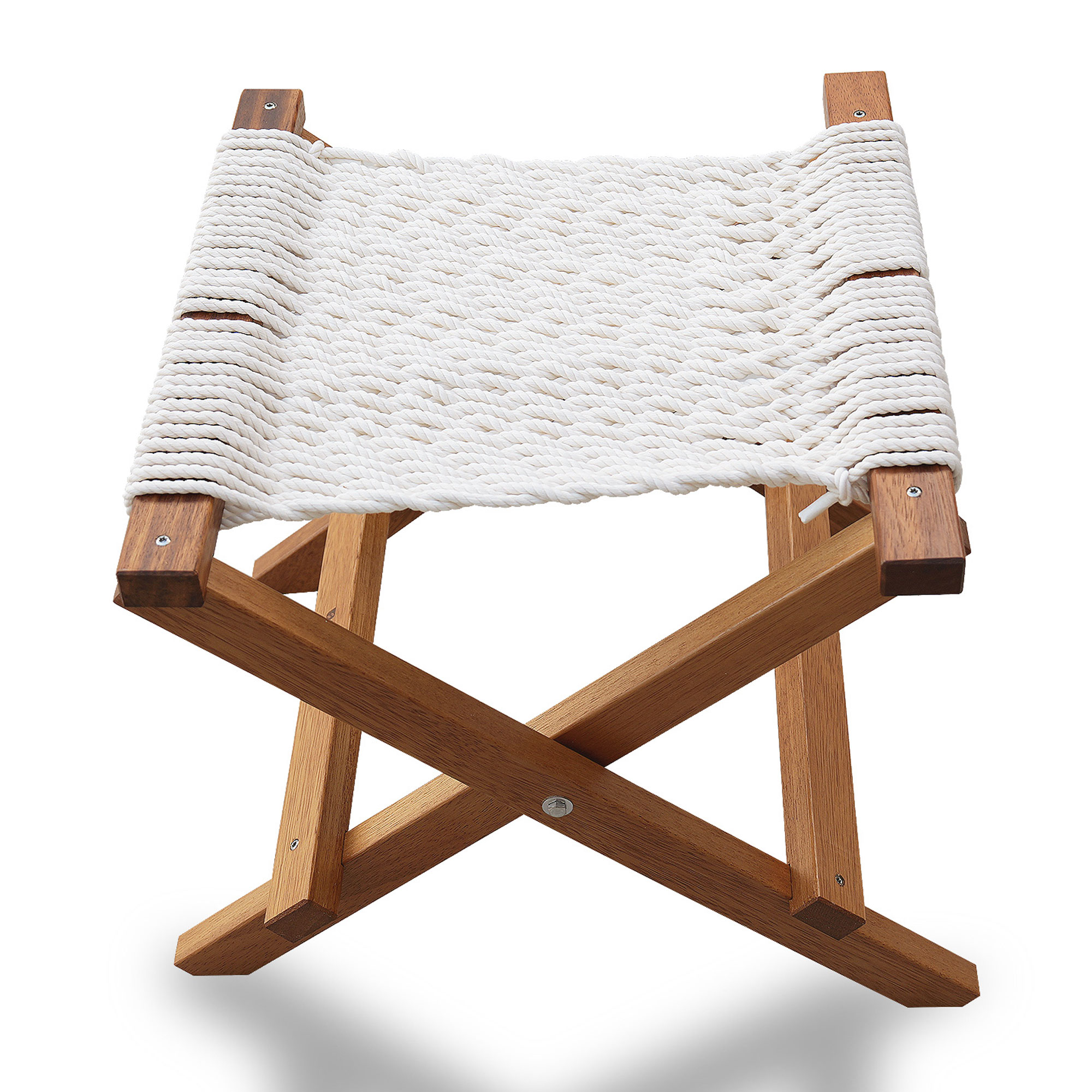 Saniwerke Rope Folding Footstool &ndash; Matching Companion for Captain Rocker Chair
