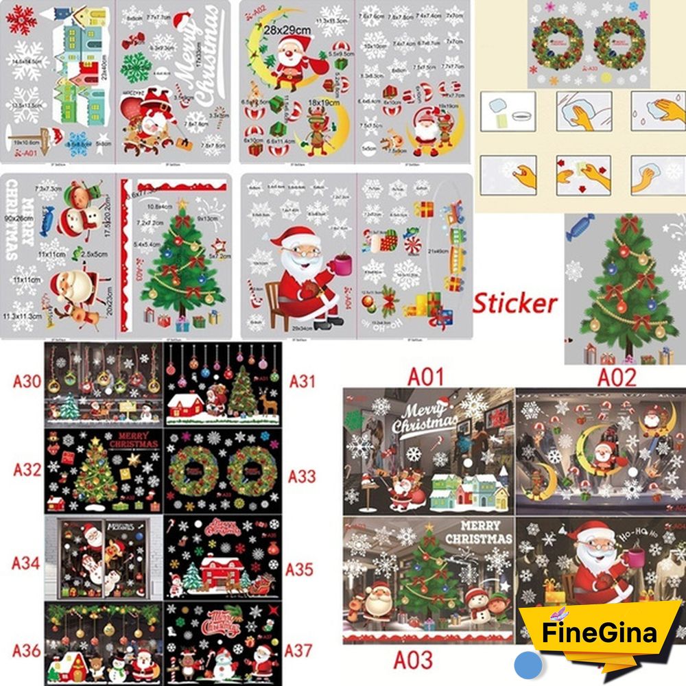 Christmas Decoration Glueless Static Window Sticker
