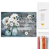 Vase Full 14CT 2 Strands DIY Counted Embroidery Needlepoint Starter Kits 19.69x12.99 Inch Cross Stitch Art and Crafts Kits Cross Stitch Patterns Arts Craft Kits for Beginners Adults Home Decor