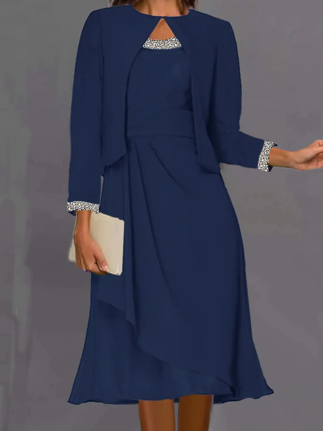 Casual Crew Neck Loose Dresses