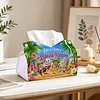 DIY Diamond Art Tissue Box Holder Cat PULeather Diamond Art Desktop Organizer Resin Rhinestone Storage Organizers Gem Art Home Office Decor Craft Gift for Women