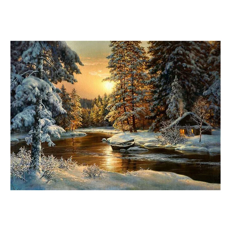 Landscape 14CT Printed Cross Stitch Kits (56*46CM) fgoby