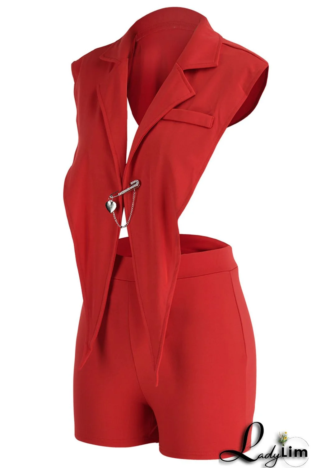 Black Sexy Solid Backless Asymmetrical V Neck Sleeveless Two Pieces