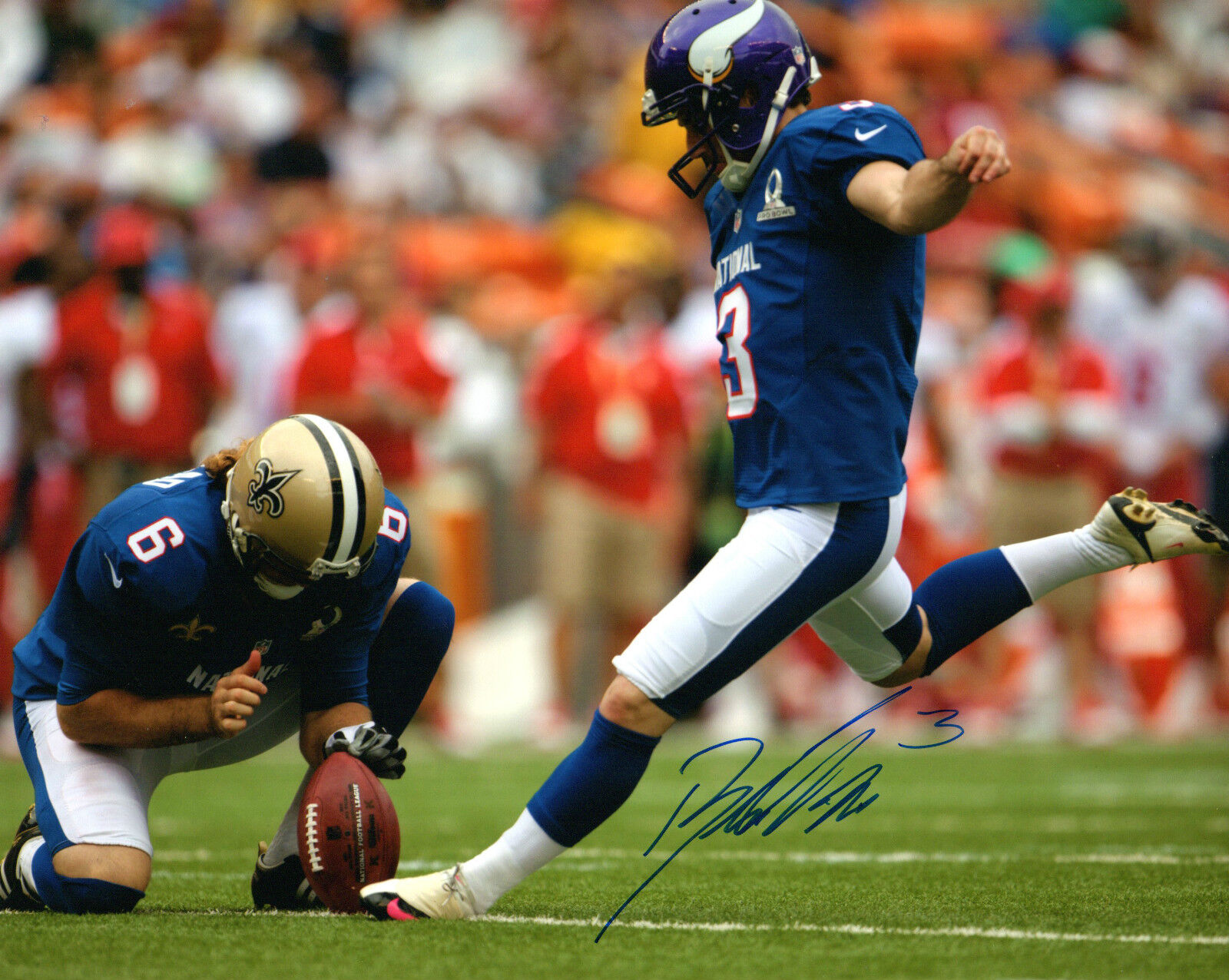 GFA Minnesota Vikings * BLAIR WALSH * Signed 8x10 Photo Poster painting AD3 COA