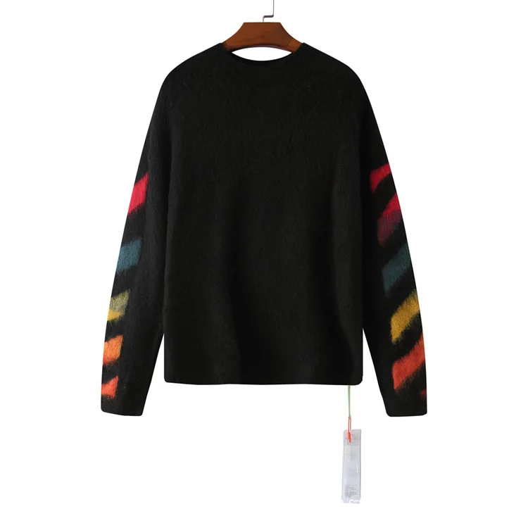 Off White Sweater Autumn and Winter = Off Wool Sweater Printed Loose Couple Sweater