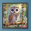 Blumen-Eule, speziell geformte 5D-DIY-Teilbohrer-Diamant-Kunstset f&uuml;r Erwachsene, Anf&auml;nger, Wohnaccessoire, Diamanten, Gem&auml;lde, Edelsteinkunst, 30x30c