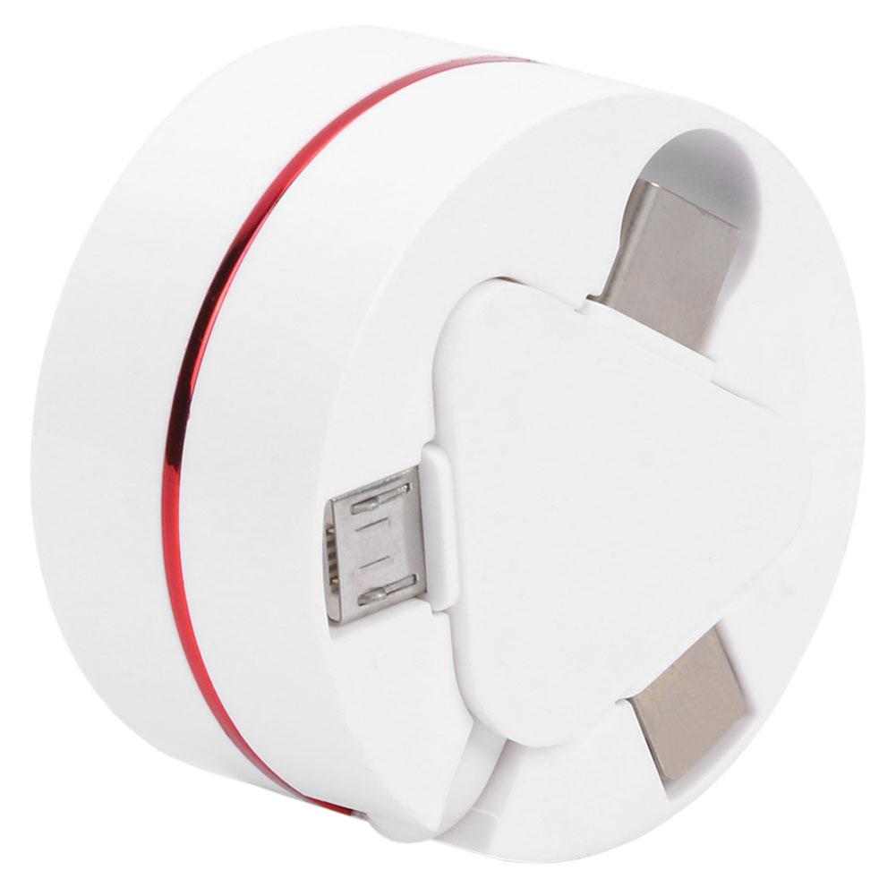 

3 in 1 Micro USB 8 Pin Type-C Data Fast Charging Cable for Android iPhone, Red, 501 Original