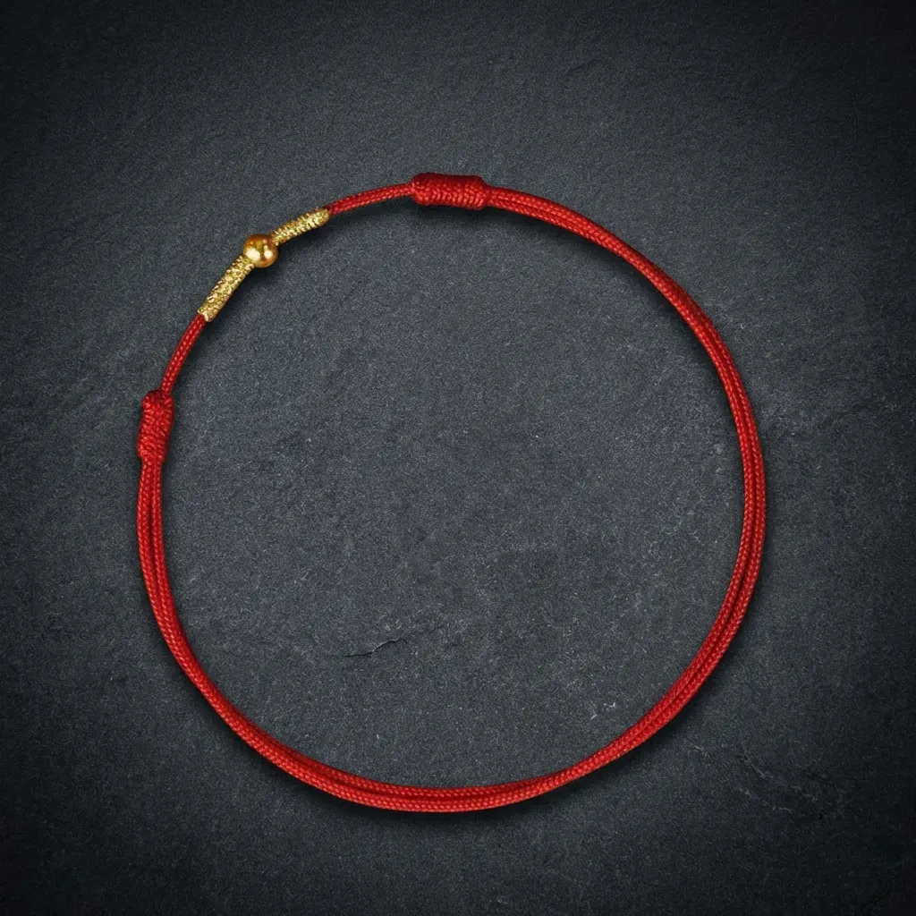 The Crimson Bond | Artisan Red Cord Anklet & Bracelet with Lucky Bead Scarlet Red - Fortune Transfer Bead