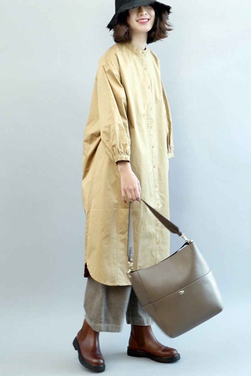 stand collar shirt dress