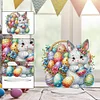 (US Only)Acrylic 2D Flat Print DIY Easter Egg Rabbit 5D DIY Diamond Art Tabletop Decor