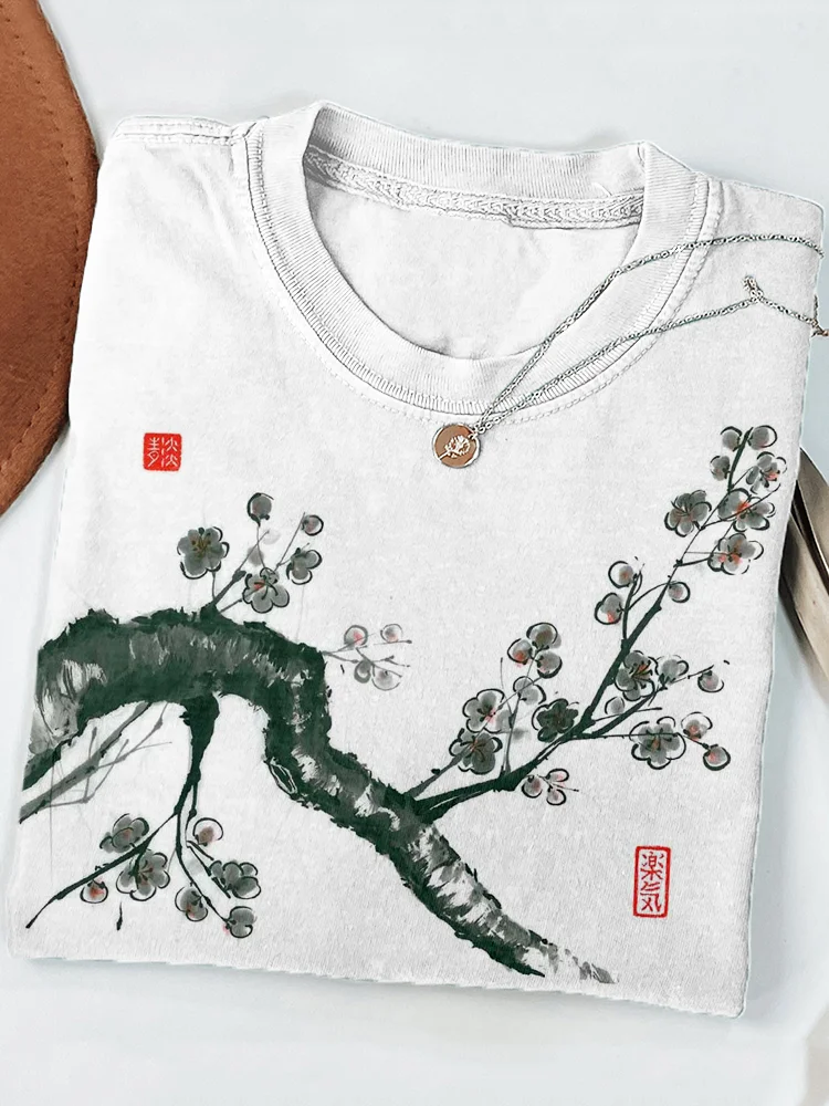 Japanese Cherry Blossoms Art Comfy T Shirt