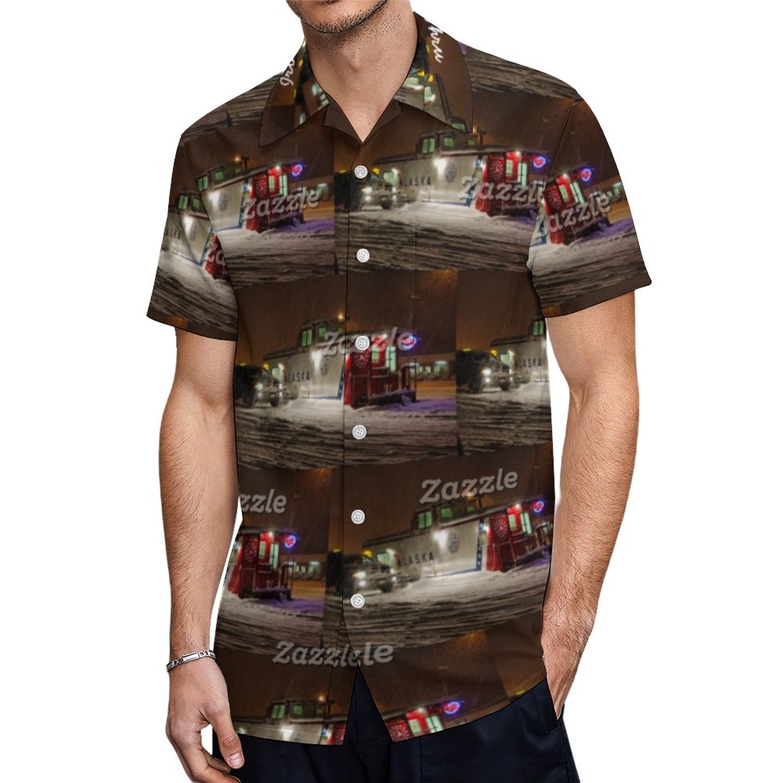 Alaska Iron Horse Coffee Drive Thru Hawaiian Shirt Mens Button Down Plus Size Tropical Hawaii Beach Shirts