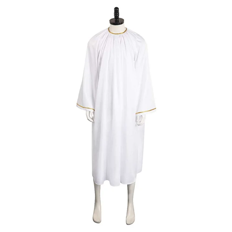 Good Omen Aziraphale Crowly White Angel Robe Outfits Cosplay Costume Suit