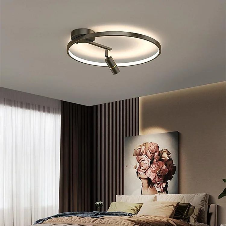 LED Circle Spotlight Modernist Single Dimmable Flush Mount Ceiling Light for Bedroom - Appledas