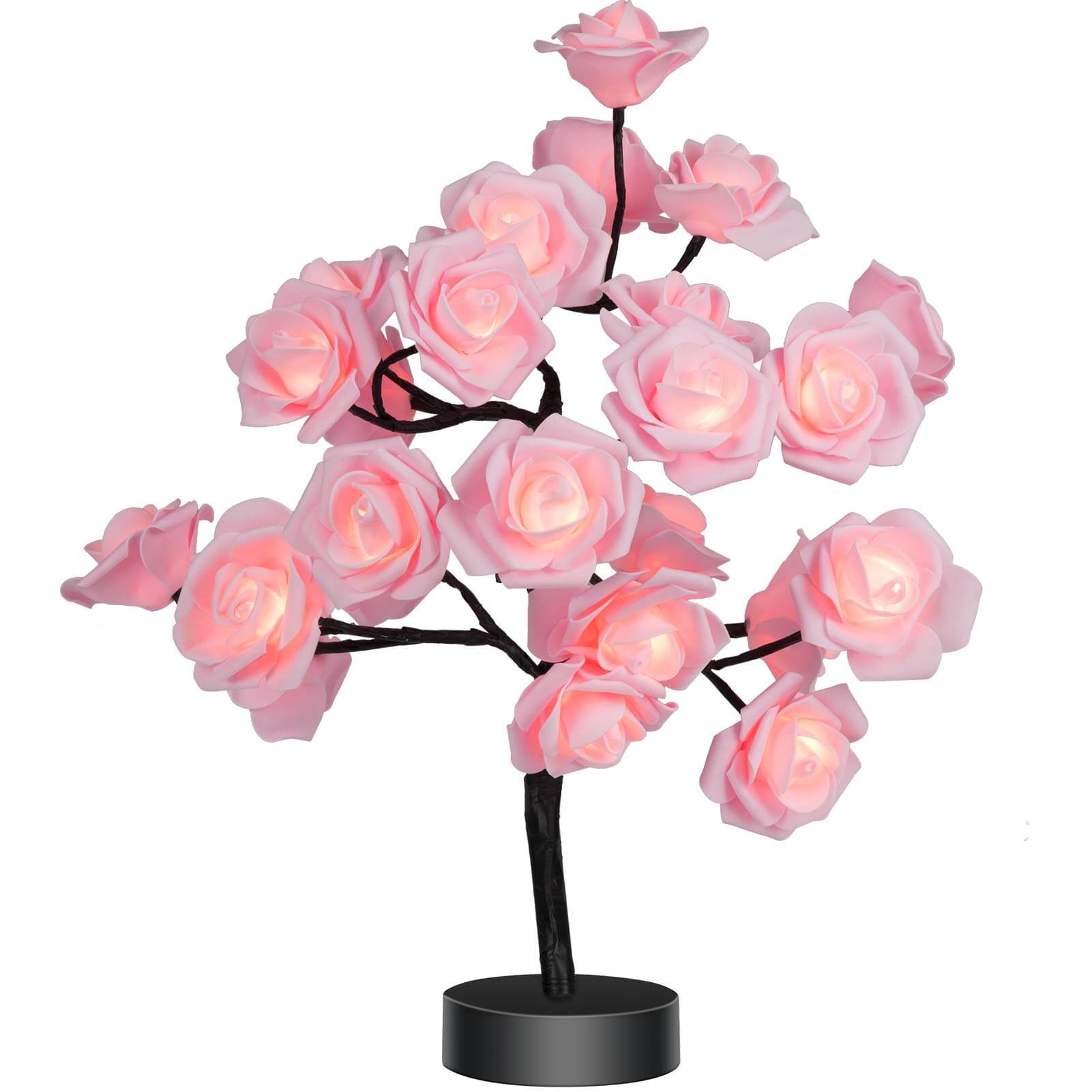 Valentine's Day Pink Rose Tree Lamp
