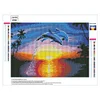 5D DIY Full Drill Diamond Painting Sunset Dolphin Cross Stitch Embroidery