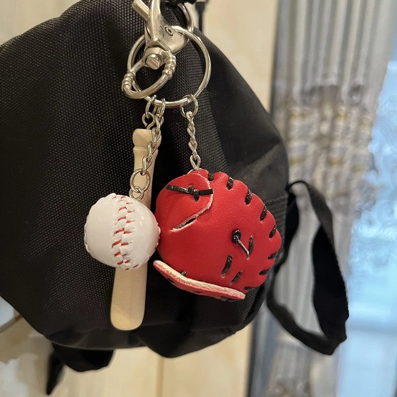 Fashion Baseball Pu Leather Unisex Bag Pendant Keychain