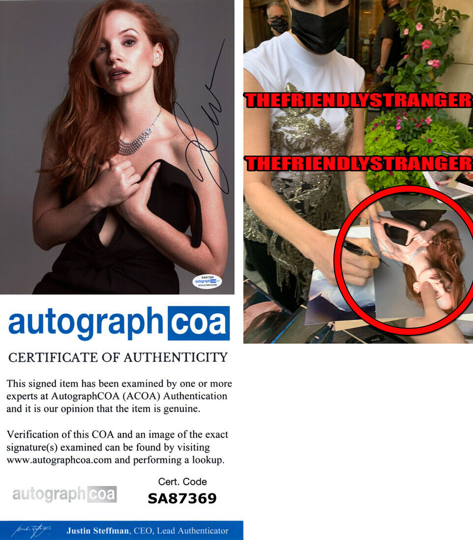 JESSICA CHASTAIN signed 8X10 Photo Poster painting n EXACT PROOF - Hot SEXY The 355 ACOA COA