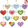 12pcs Love Symbol Double-Sided DIY Diamond Painting Keychain Kit