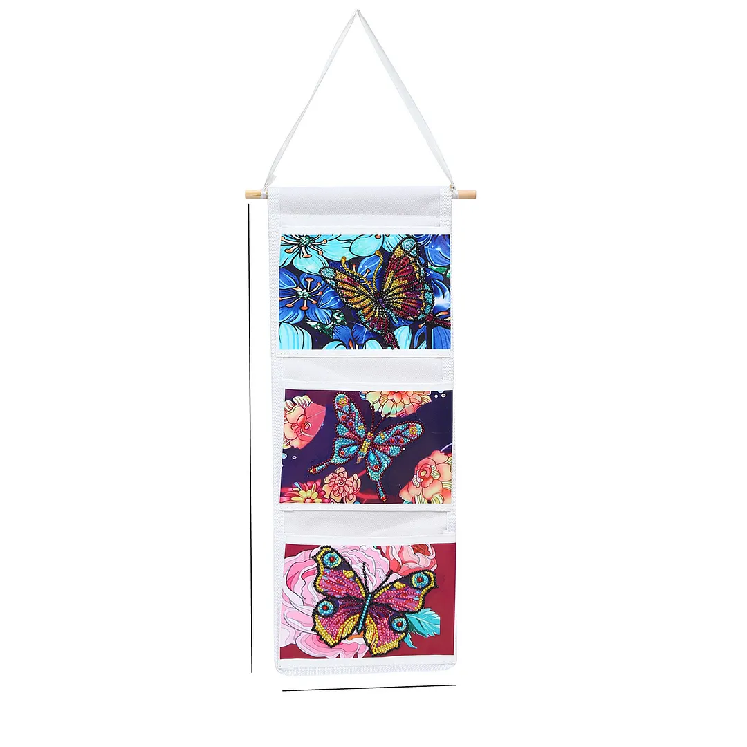 DIY Diamond Painting White Butterfly Hanging Storage Bag