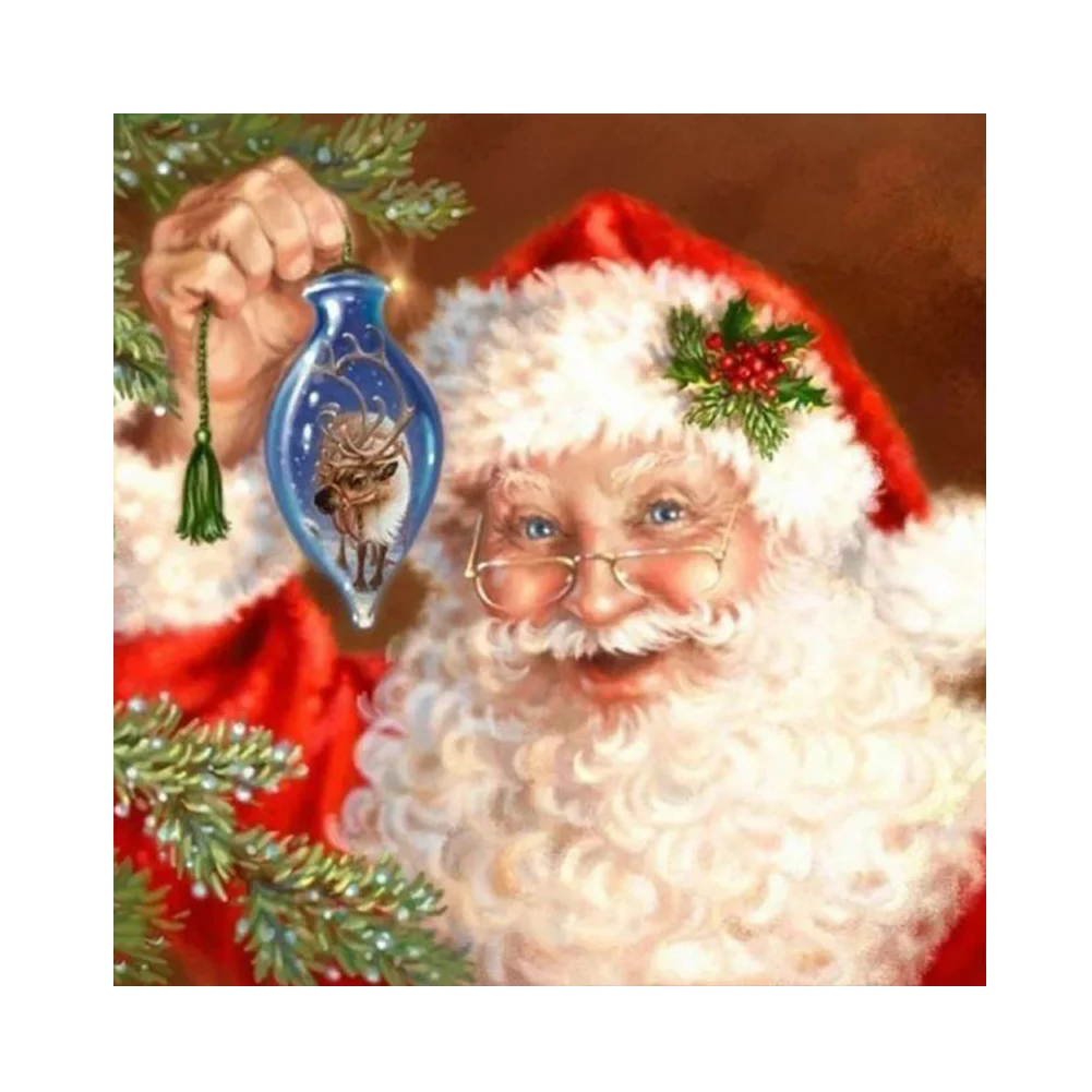 Happy Santa Claus - Full Round - Diamond Painting(30*30cm)