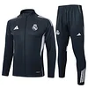 25/26 Real Madrid dark gray long zipper  Training Jacket Set