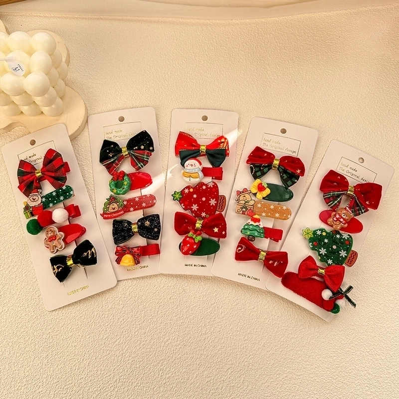 Christmas Cute Kid’S Santa Claus Gingerbread Bow Knot Hair Clip
