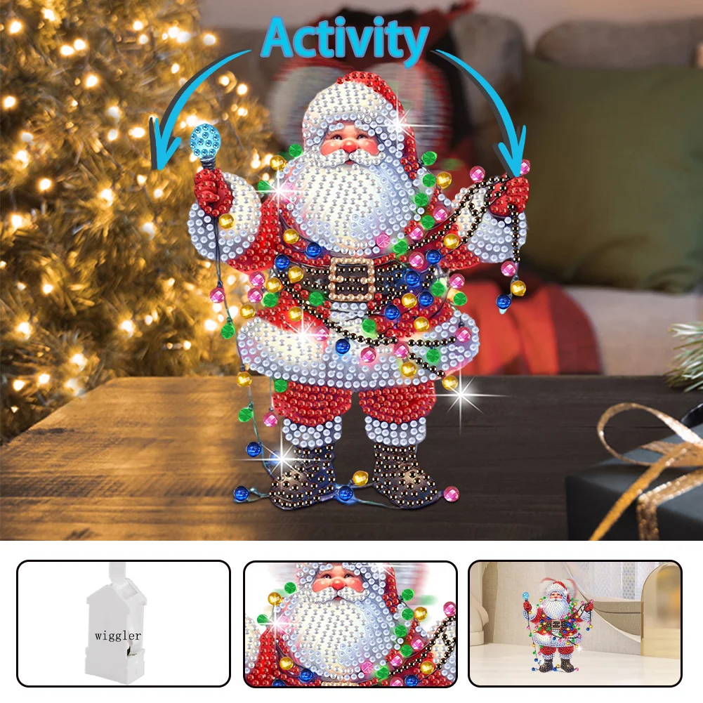 5D DIY Acrylic Shaking Head Santa Claus Diamond Painting Desktop Decors for Home