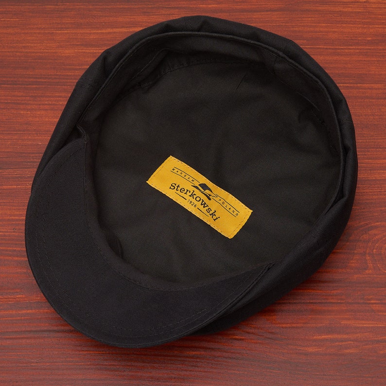 SHELBY Cotton 8 Panels Newsboy Apple PEAKED  Cap Bandit Hooligan Ivy Large Crown Hat Vintage Gangster Summer Spring Light Airy BLACK