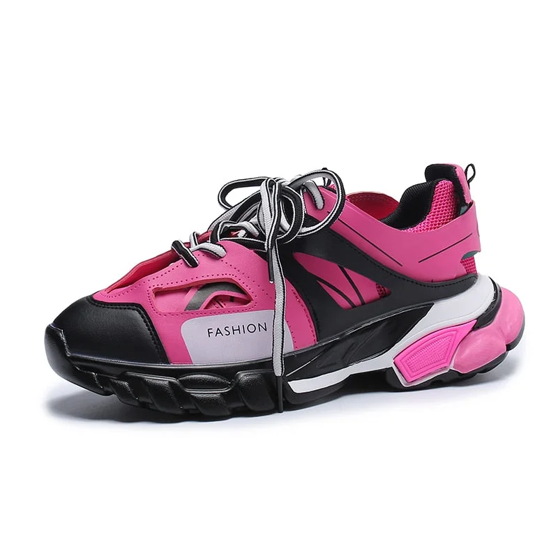 Designer Sneakers Women Dad Shoes 2021 Fashion Brand Zapatillas Mujer Ladies Trainers Trendy Casual Chunky Sneakers Woman Tenis