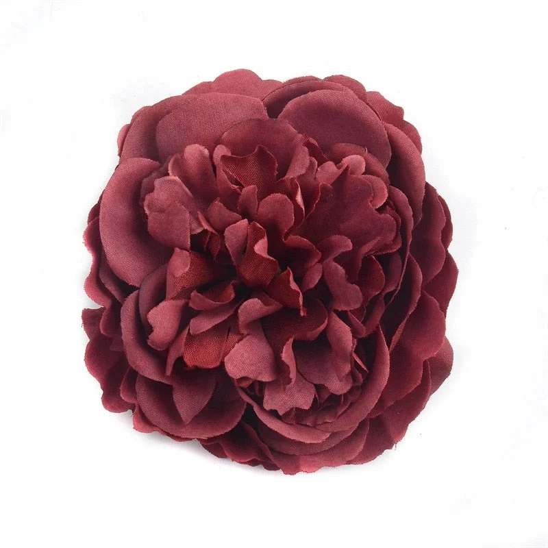50/100pcs 8cm Large Peony Artificial Silk Flower Head For Wedding Party Decoration Diy Scrapbooking Christmas Items Fake Flowers