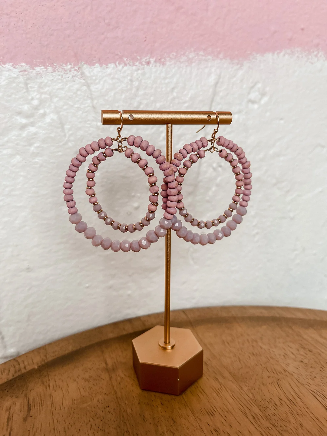 Glam Team Beaded Circle Drop Earrings
