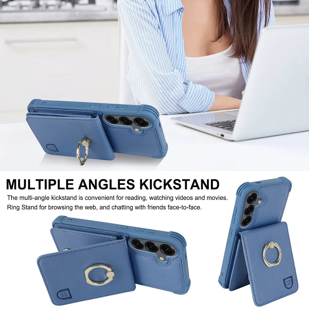 VANAVAGY Wallet Case Compatible for Galaxy S25 5G with Credit Card Holder and Coin Pocket