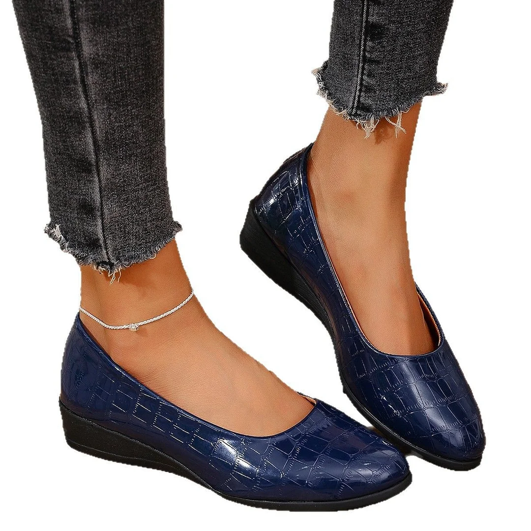 Breakj Breakj Spring New Flat Sole Single Shoes Large Size Women's Lazy Shallow Soft Bean Bean Shoes