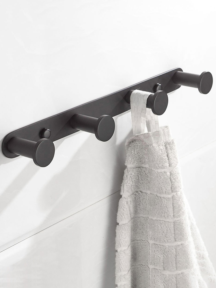 

Stainless Steel Wall Mounted Hanging Hook Bathroom Coat Hat Hanger Rack, 4 grids, 501 Original
