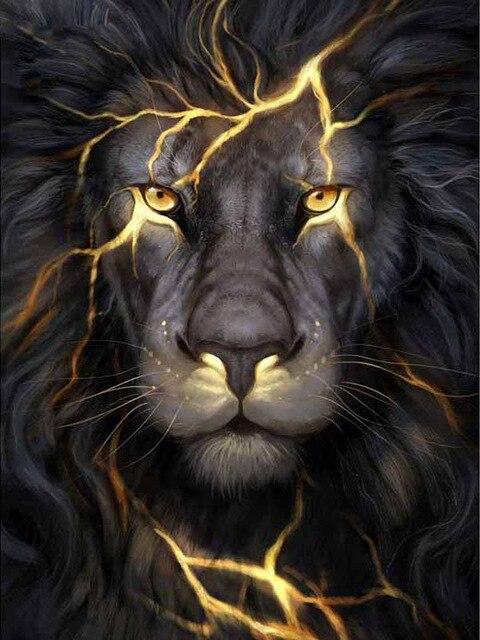 

Lightning Lion – Paint By Numbers - 40*50CM, 501 Original