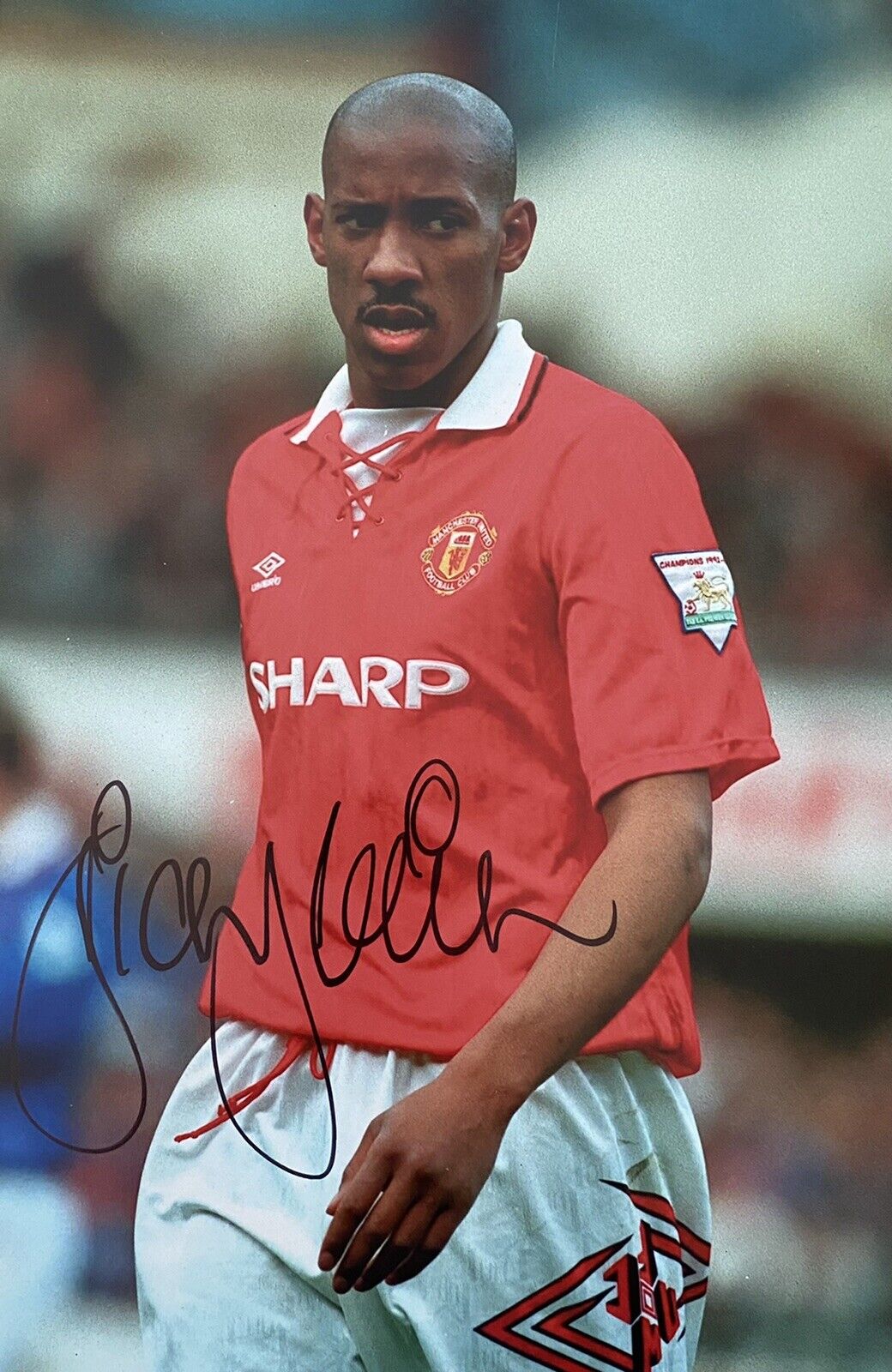 Dion Dublin Genuine Hand Signed Manchester United 12x8 Photo Poster painting 2