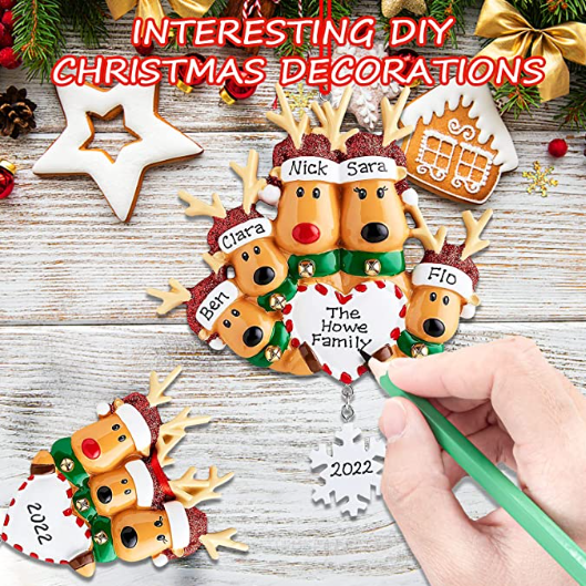 Christmas Tree Pendant Decorations, Christmas Elk Decorations, Christmas Tree Decorations DIY Names, Elk Resin Christmas Decorations