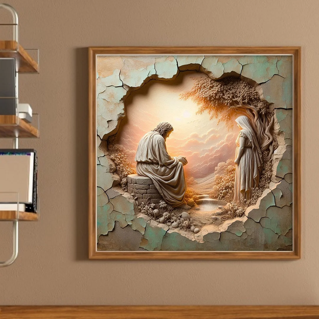 Priest B Full 14CT DIY Counted Cross Stitch Kits 40x40cm for Adults Home Decor