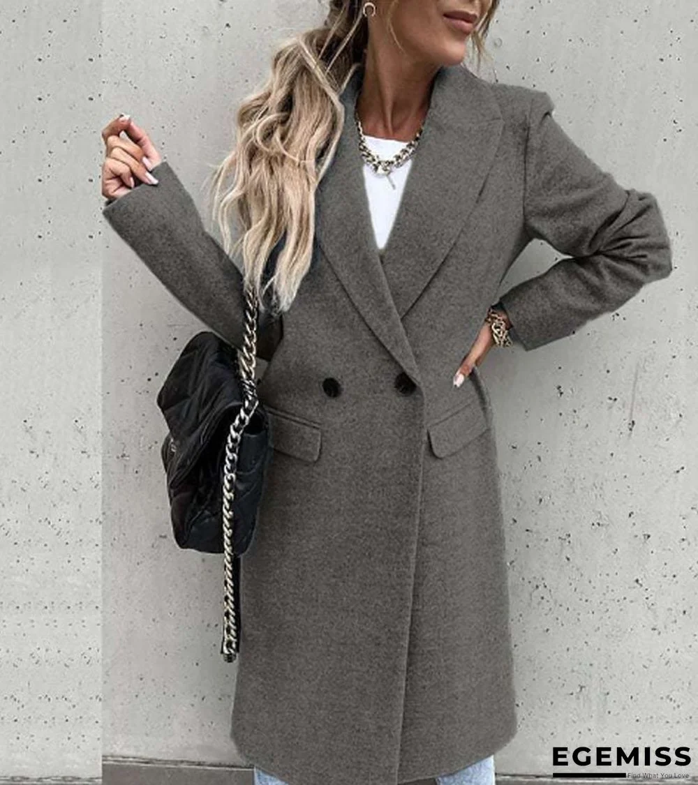 Autumn and Winter Long Suit Collar Woolen Coat Coat Coat | EGEMISS