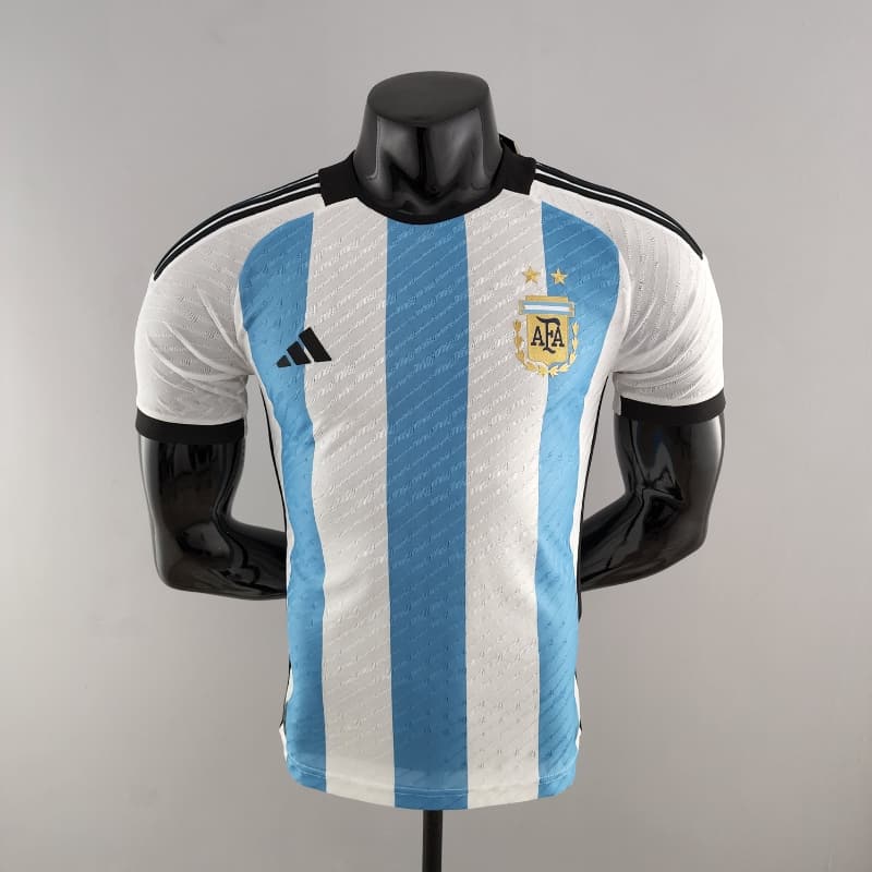 2022 World Cup Player Version Argentina Soccer Jersey home