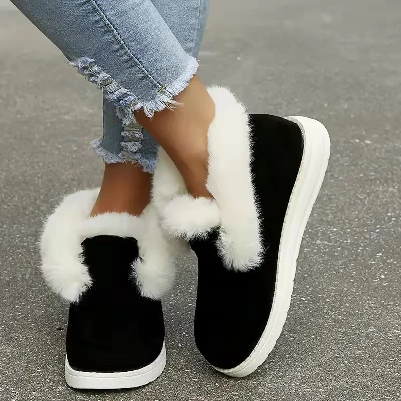 Shoes Keep Warm This Winter: Women's Faux Fur Lined Boots