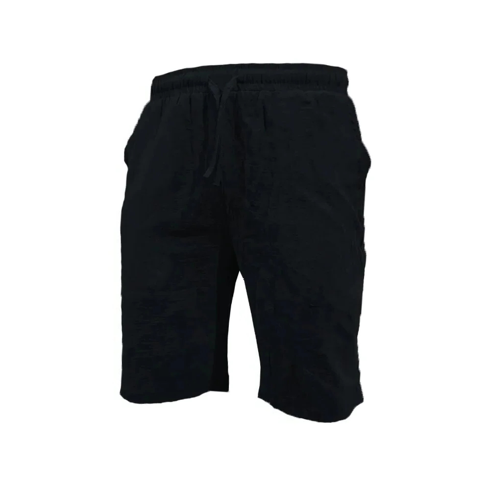 Men Pants Fashion – Summer Cotton Linen Lightweight Casual Short Pants Elastic Waist Solid Color Shorts Men Short Beach Short Trousers for Men | Gamintor