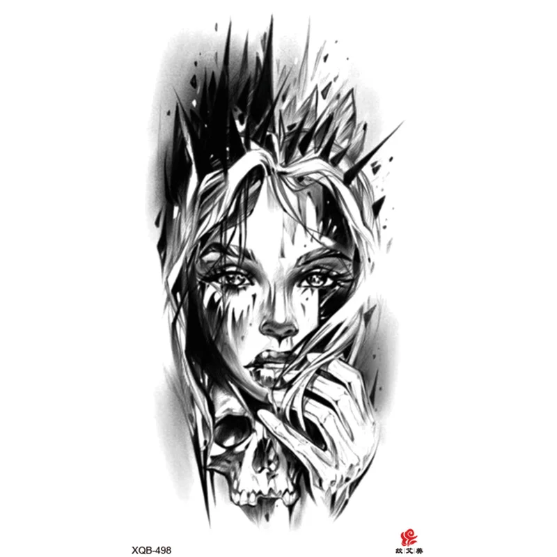 Sdrawing Full-arm Waterproof Tattoo Sticker Symbol Totem Animal Skeleton Small Arm Tattoo Sticker