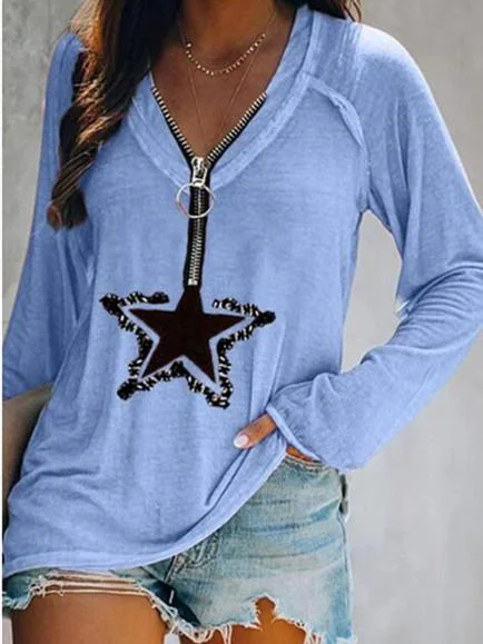 Women Half Sleeve V-neck Solid Color Dress