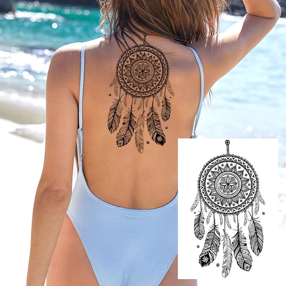 Sdrawing Henna Flower Temporary Tattoos For Women Fashion Body Art Tatoos Realistic Fake Jewelry Mandala Dreamcatcher Tattoos Sexy