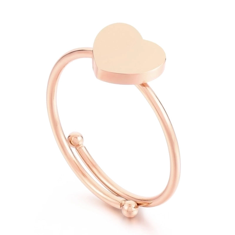 Titanium Steel 18K Gold Plated Rose Gold Plated Minimalist Plating Heart Shape Rings